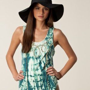 Free People Everything Zen Tie Dye Beaded Tank Top